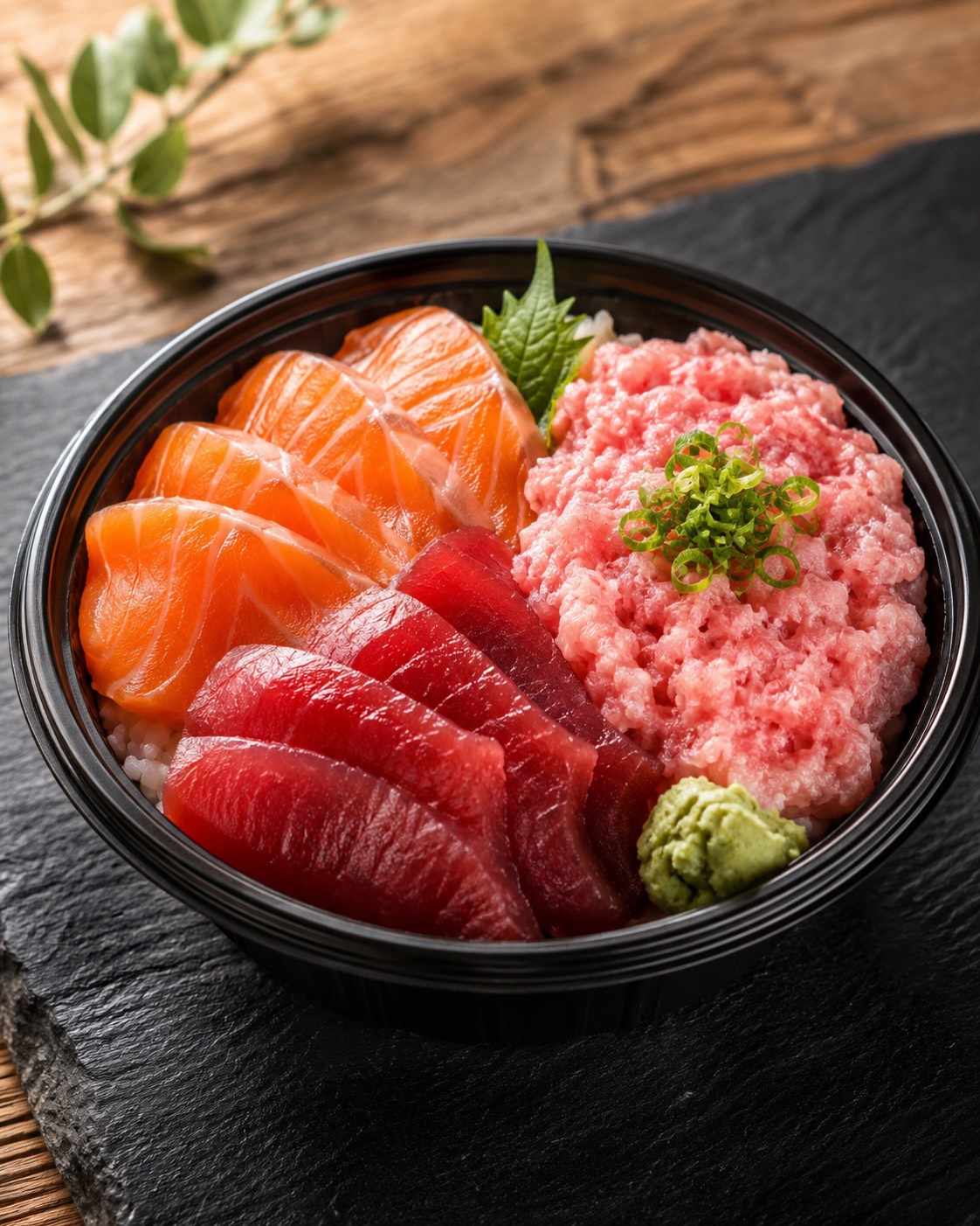 サーモンネギトロまぐろの3食丼
